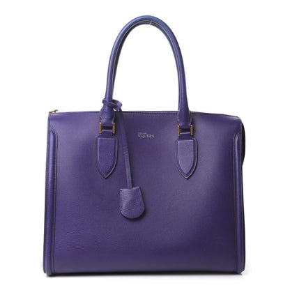 Alexander McQueen Pebbled Calfskin Zip Up Heroine Tote Purple 1 of 19