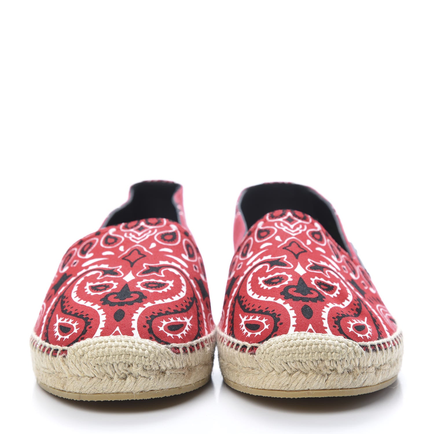 Saint Laurent Bandana Print Canvas Espadrilles 39 Red 2 of 9
