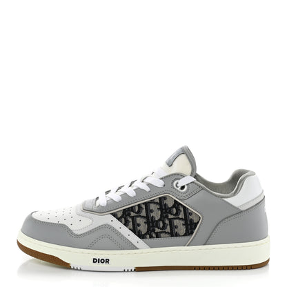 Christian Dior Smooth Calfskin Jacquard Oblique Mens B27 Low Top Sneakers 44 Beige Blue 1 of 9