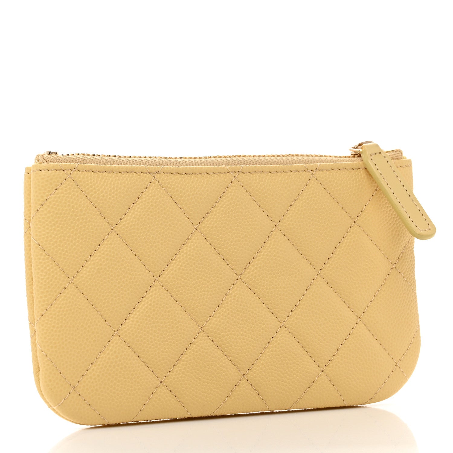 Chanel Caviar Quilted Small Cosmetic Case Yellow 3 of 8