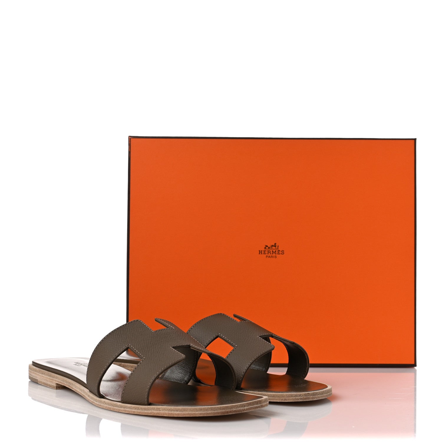 Hermes Epsom Oran Sandals 41 Etoupe 9 of 9