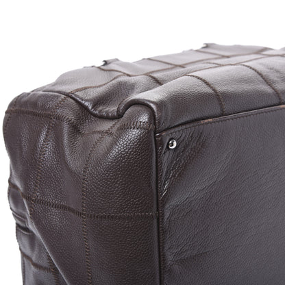 Chanel Caviar Square Stitched Bowler Dark Brown 9 of 11