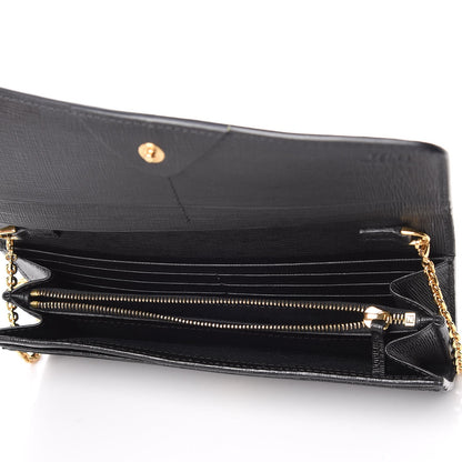 Fendi Vitello Elite Studded Monster Continental Wallet on Chain Black 5 of 8
