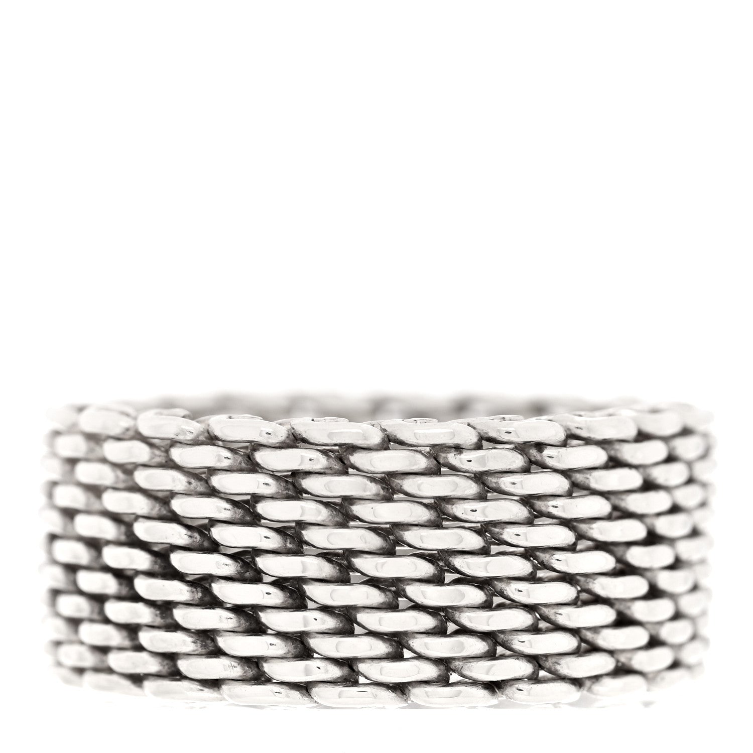 Tiffany Sterling Silver Somerset Mesh Ring 60 9 1 of 4