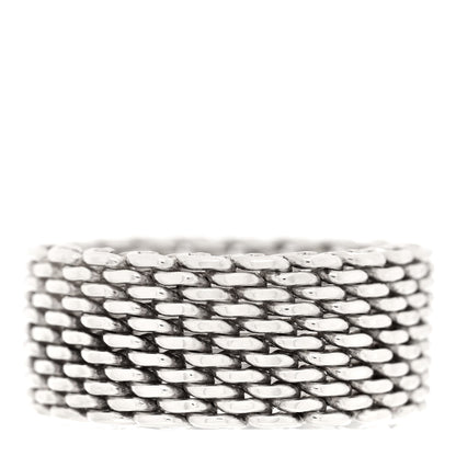 Tiffany Sterling Silver Somerset Mesh Ring 60 9 1 of 4
