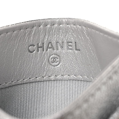 Chanel Metallic Lambskin Quilted Card Holder Silver 6 of 10