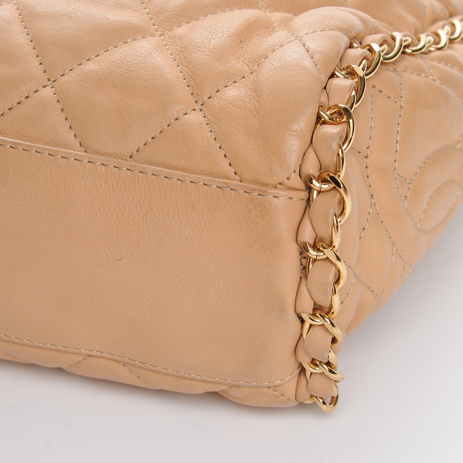 Chanel Calfskin Quilted Medium Chain Me Hobo Beige 10 of 10