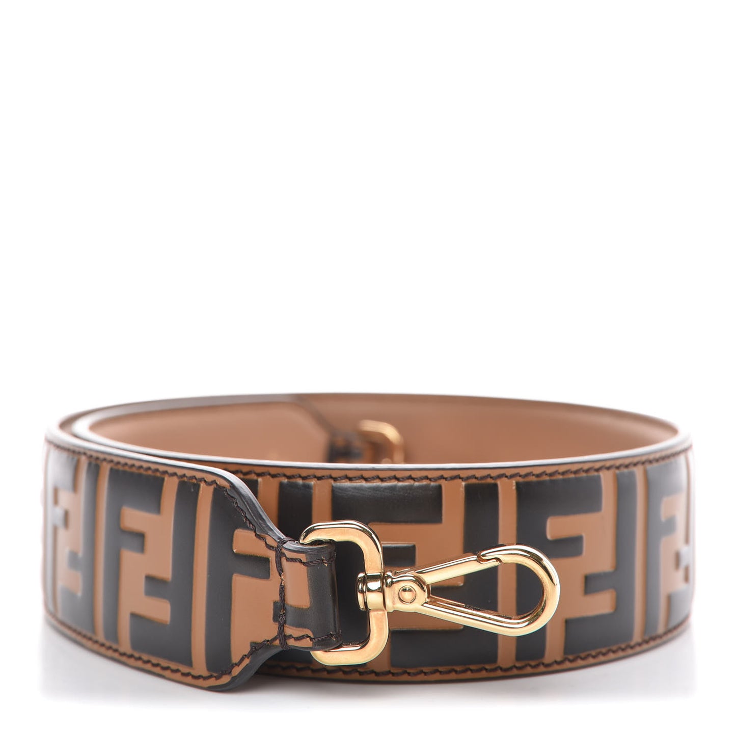 Calfskin FF 1974 Embossed Strap You Tobacco Black
