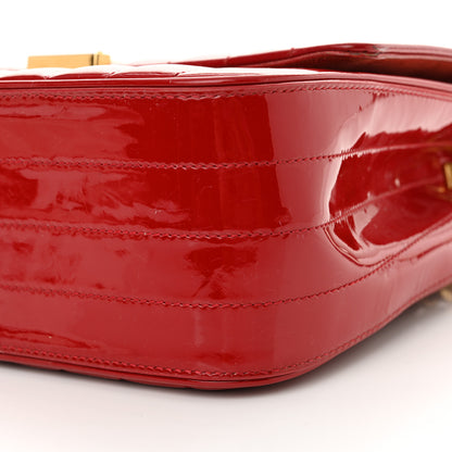 Saint Laurent Patent Matelasse Monogram Large Vicky Chain Bag Rouge Eros 10 of 16