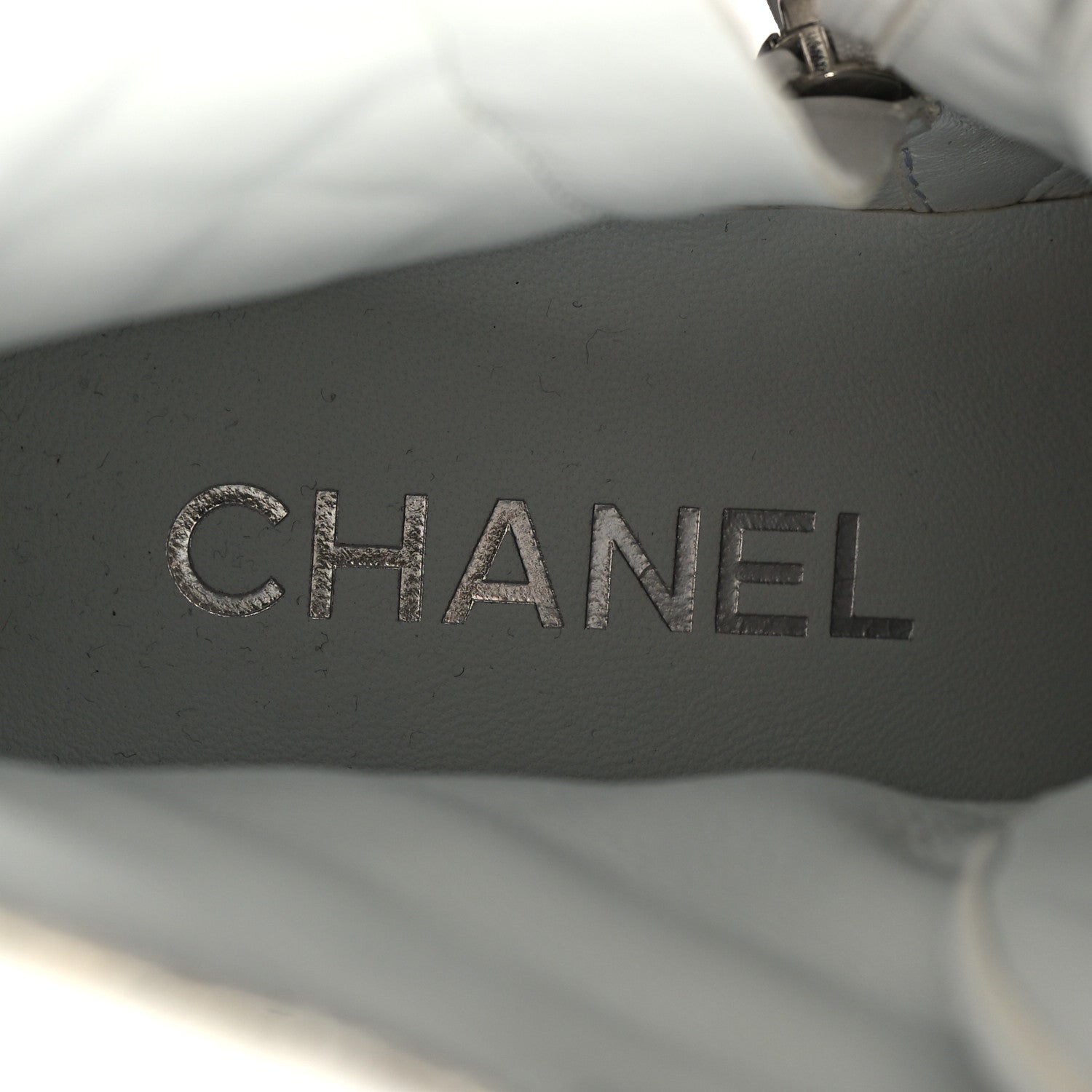 Chanel Caviar Calfskin Quilted Chain Lace Up Combat Boots 40 White Black 8 of 8
