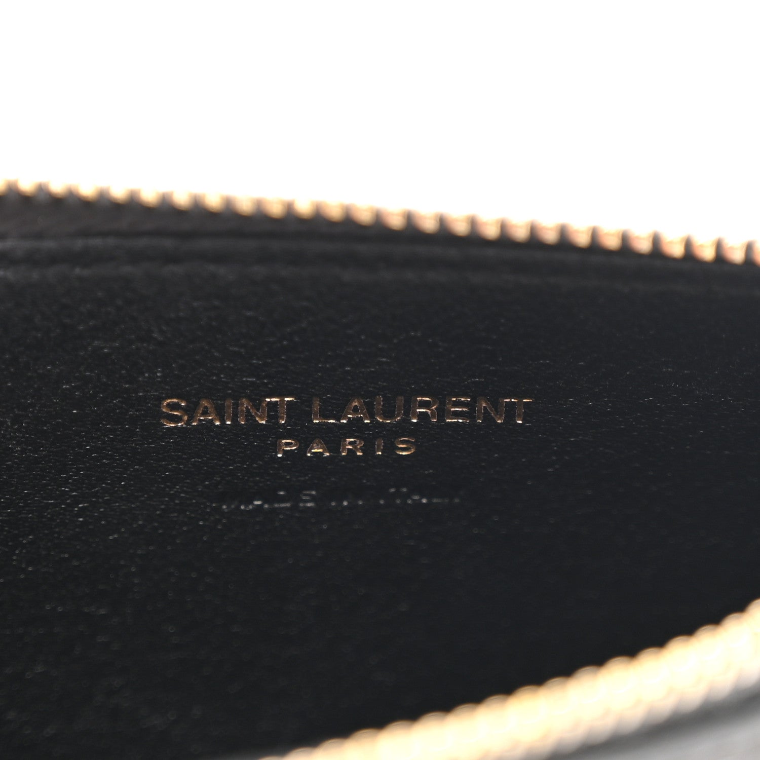 Saint Laurent Grained Calfskin Monogram 5 Fragments Zip Pouch Card Holder Storm 6 of 8