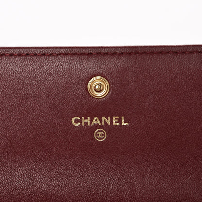 Chanel Lambskin Quilted Boy Flap Wallet Red 6 of 11