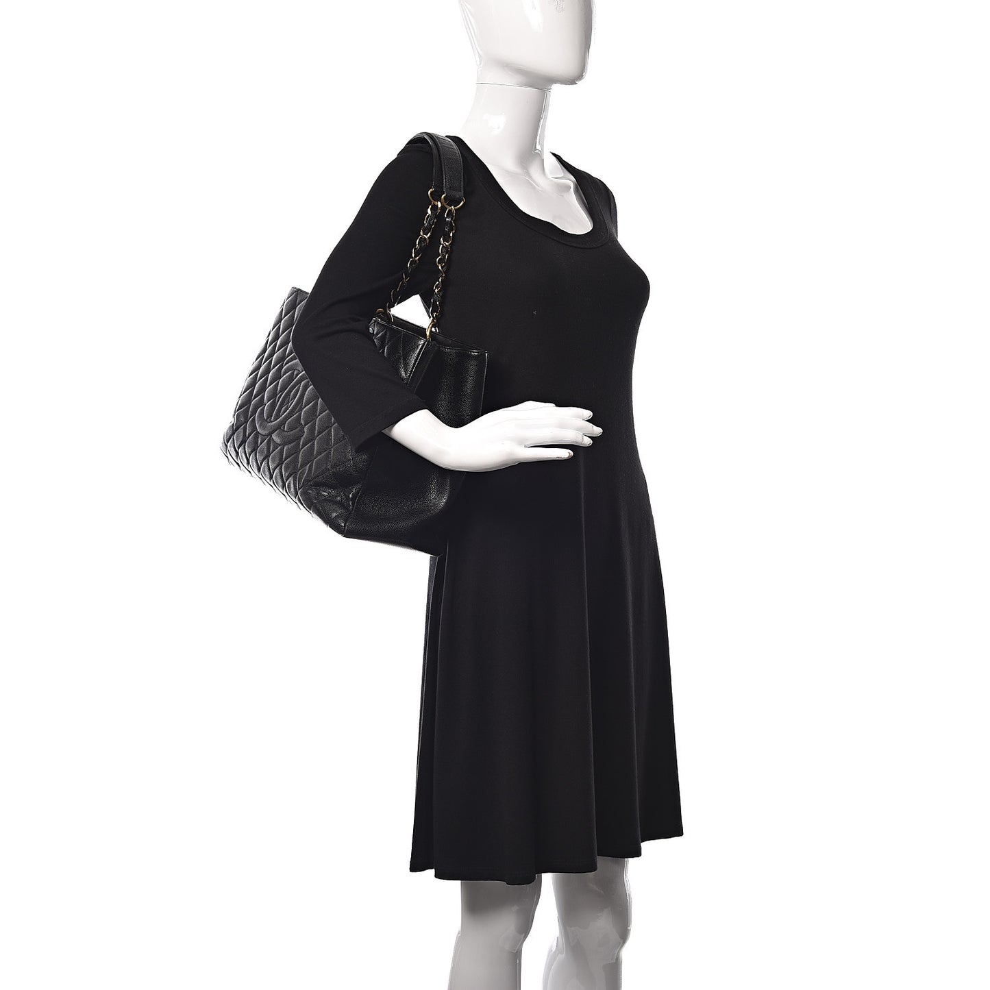 Caviar Quilted XL Grand Shopping Tote GST Black