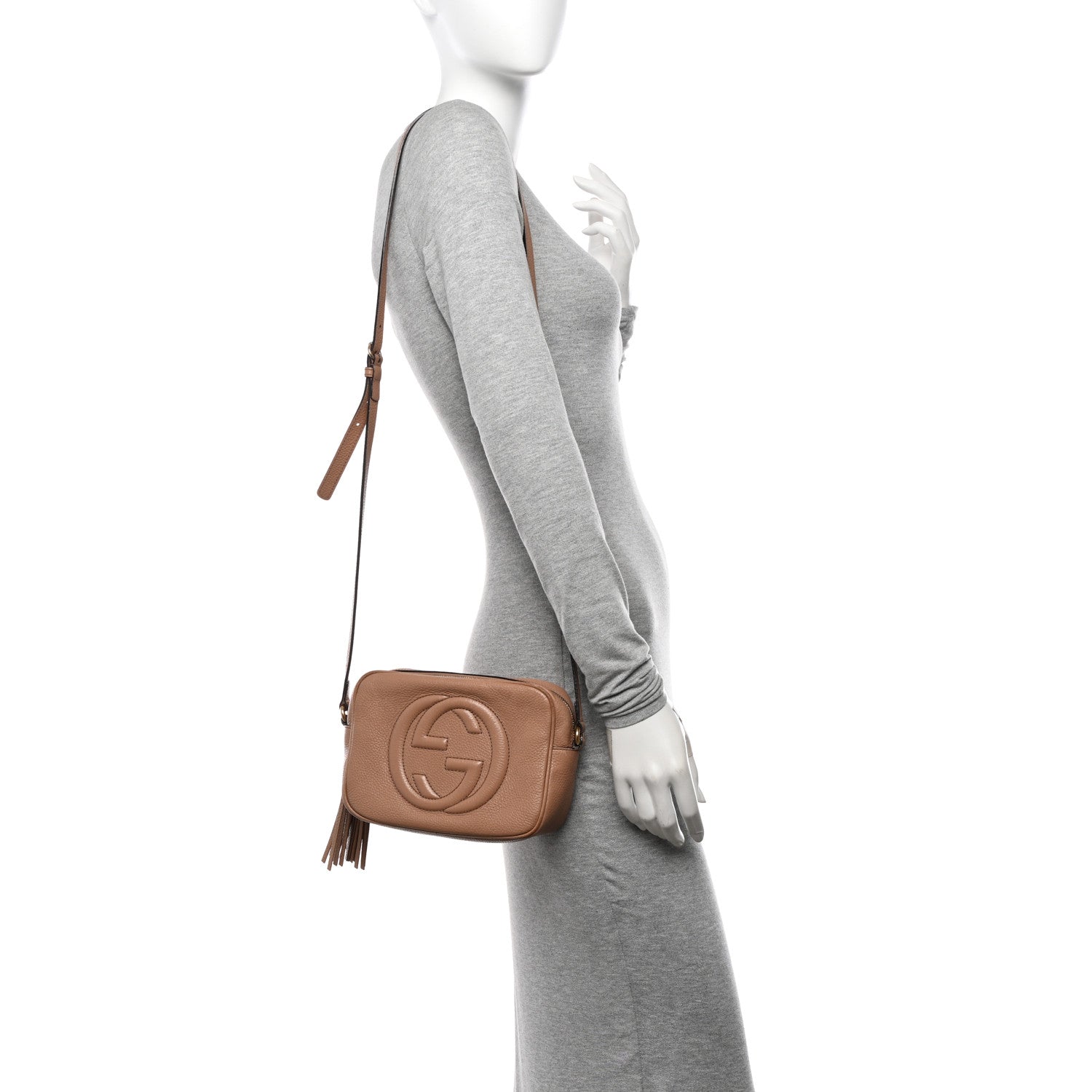 Gucci Pebbled Calfskin Small Soho Disco Bag Camelia 2 of 14