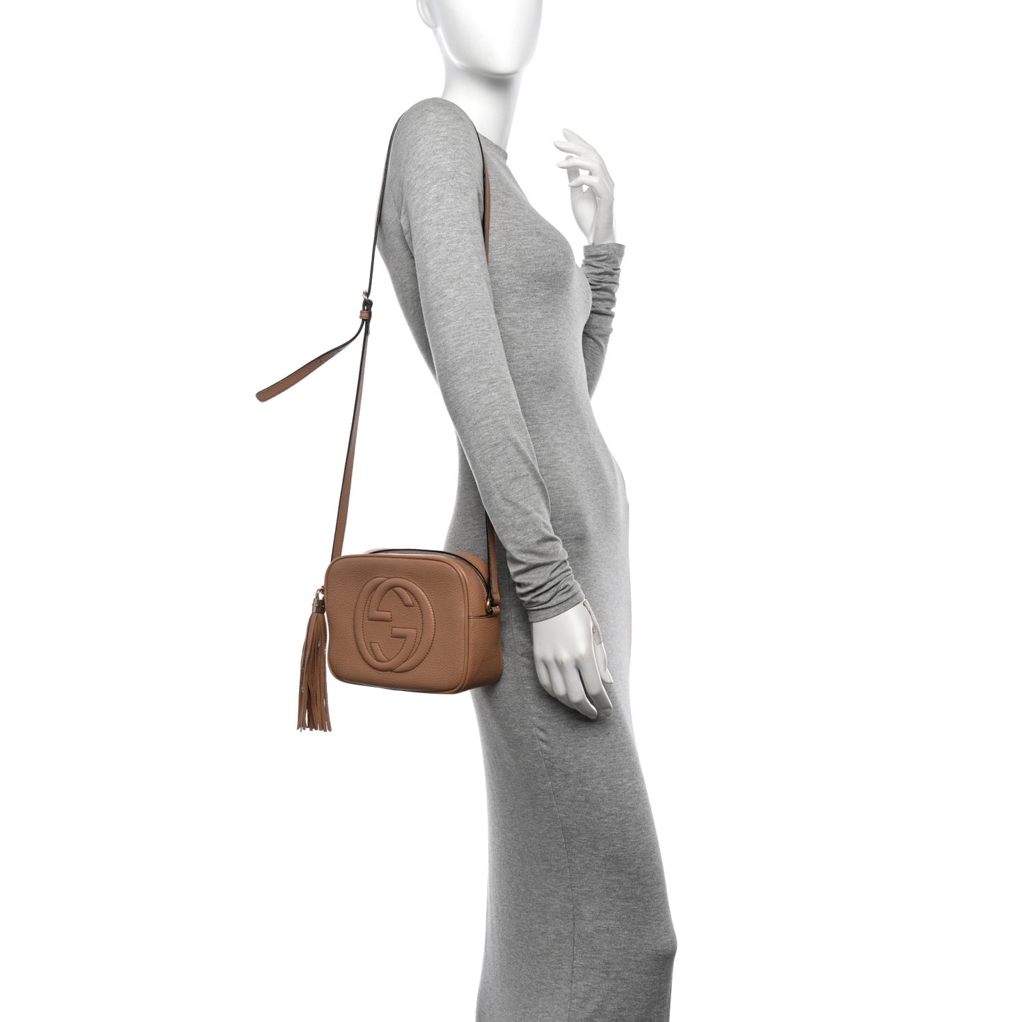 Pebbled Calfskin Small Soho Disco Bag Camelia