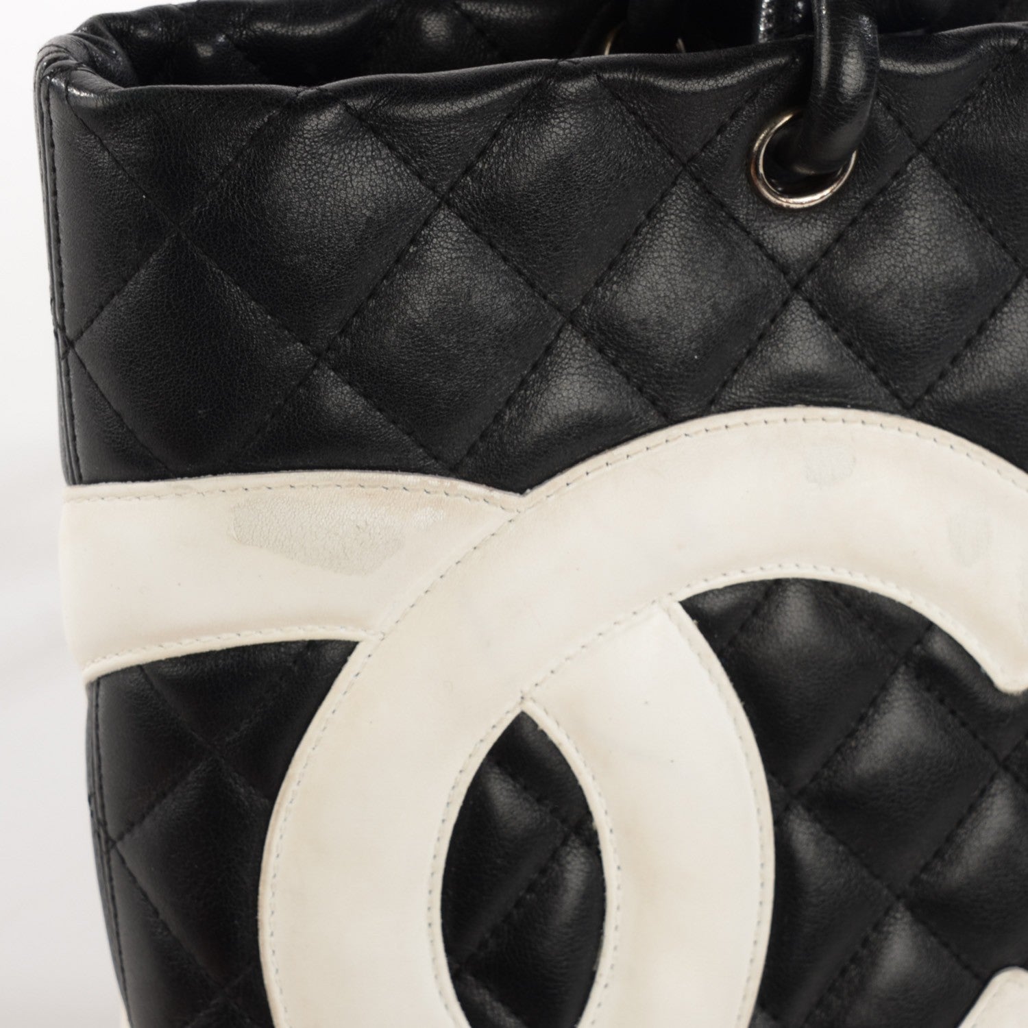Chanel Calfskin Quilted Medium Cambon Tote Black White 9 of 9