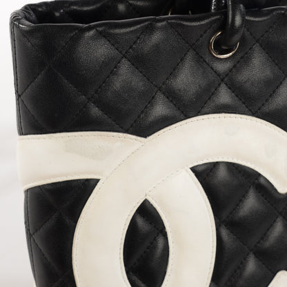 Chanel Calfskin Quilted Medium Cambon Tote Black White 9 of 9