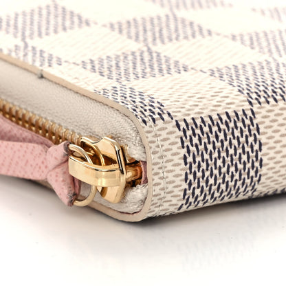 Louis Vuitton Damier Azur Clemence Wallet Rose Ballerine 9 of 10