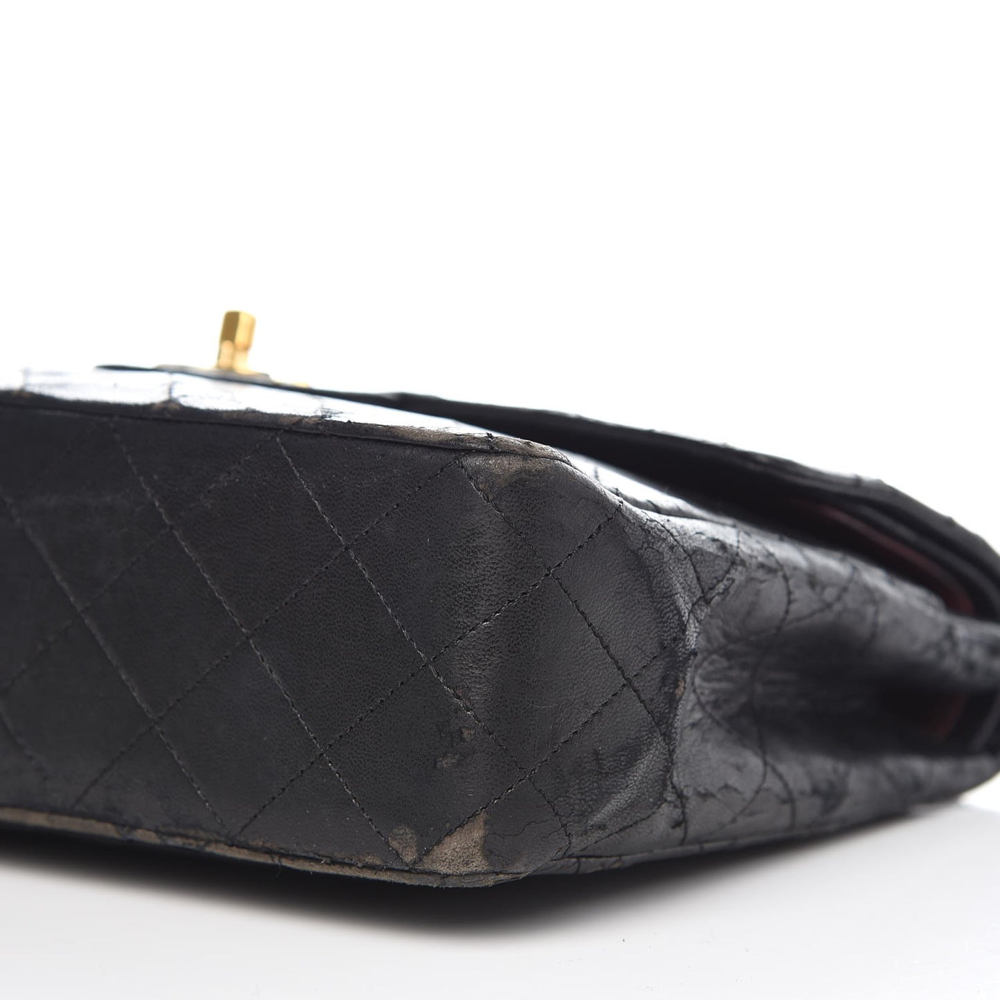 Lambskin Quilted Medium Double Flap Black