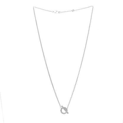 Hermes 18K White Gold Diamond Finesse Pendant Necklace 3 of 6