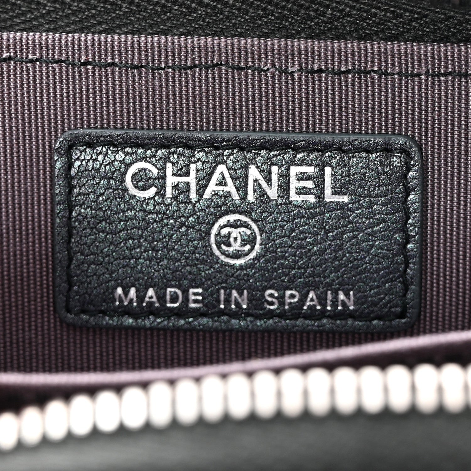 Chanel Iridescent Goatskin Quilted Zip Coin Purse Purple 6 of 9