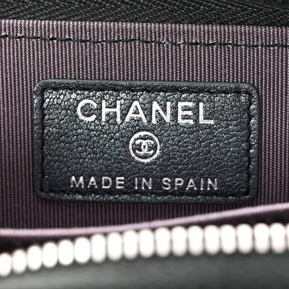 Chanel Iridescent Goatskin Quilted Zip Coin Purse Purple 6 of 9