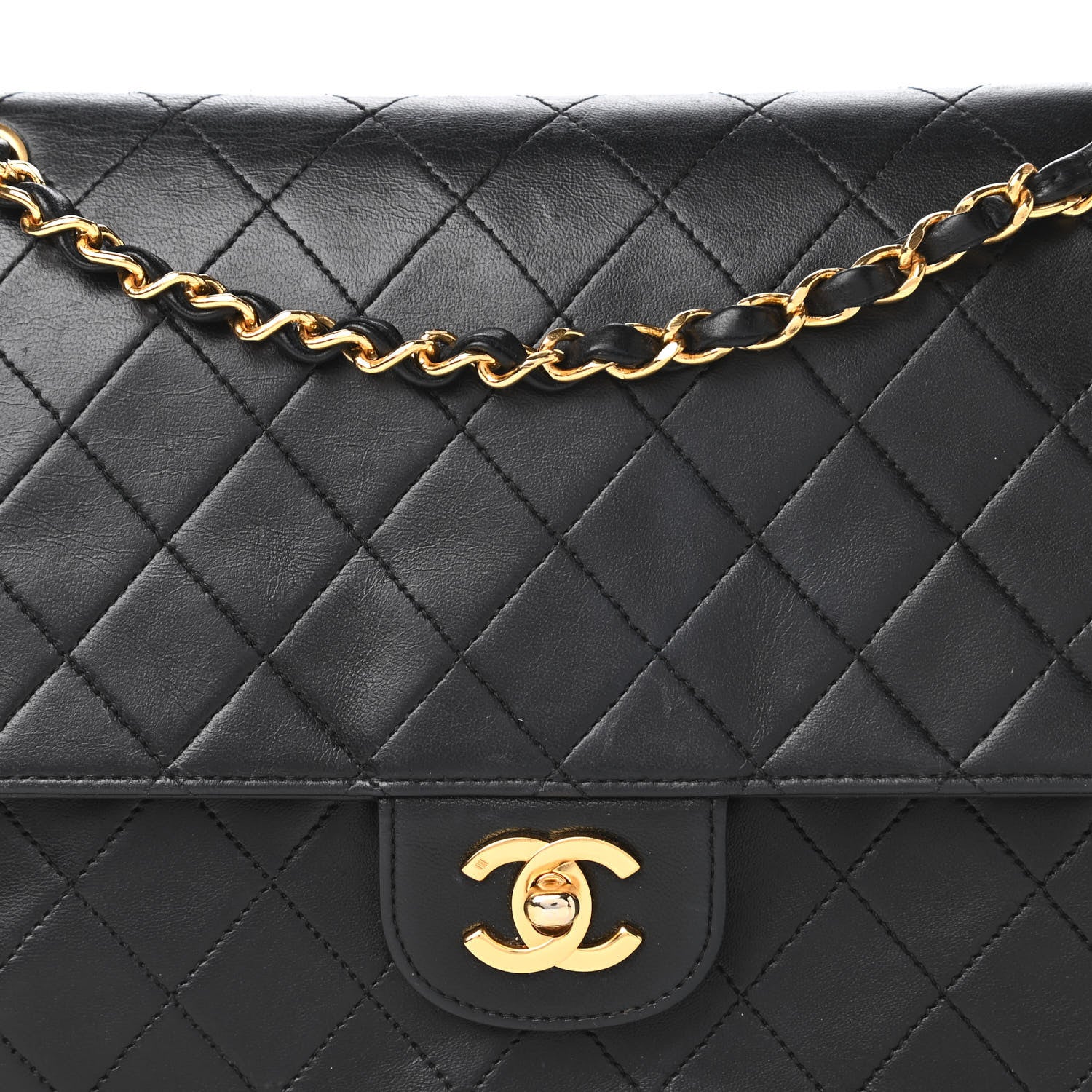 Chanel Lambskin Quilted Medium Double Flap Black 10 of 10