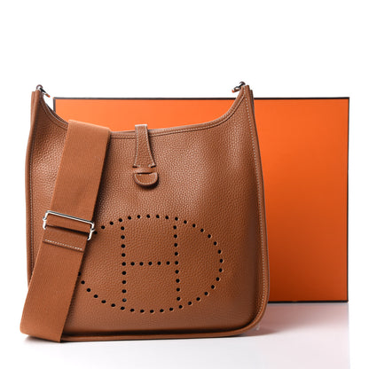 Hermes Taurillon Clemence Evelyne III PM Gold 11 of 11