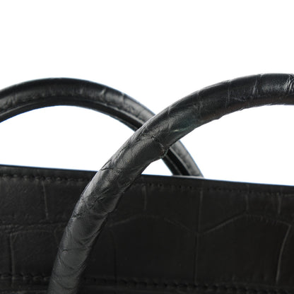 Celine Crocodile Embossed Calfskin Medium Phantom Luggage Black 9 of 9