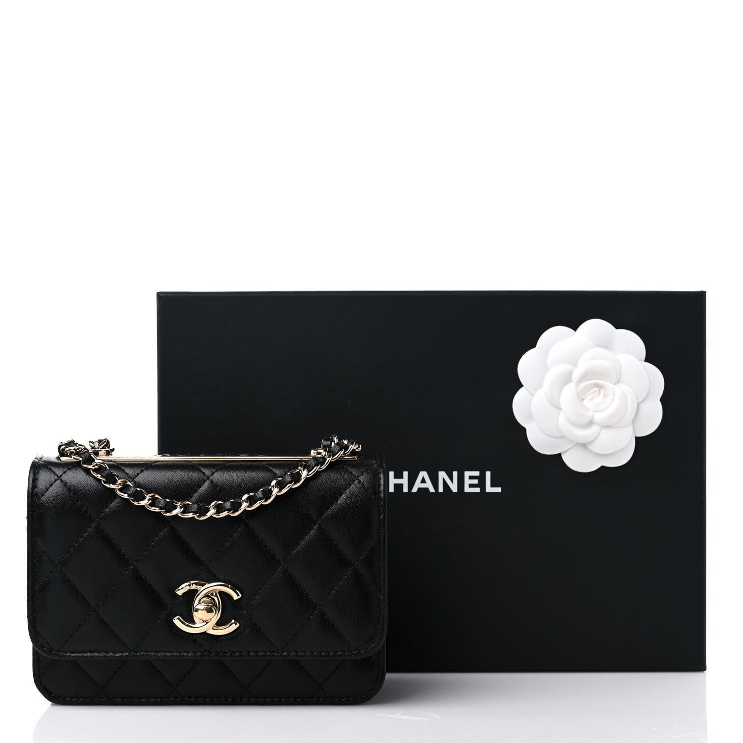 Chanel Lambskin Quilted Mini Trendy CC Wallet On Chain WOC Black 11 of 11
