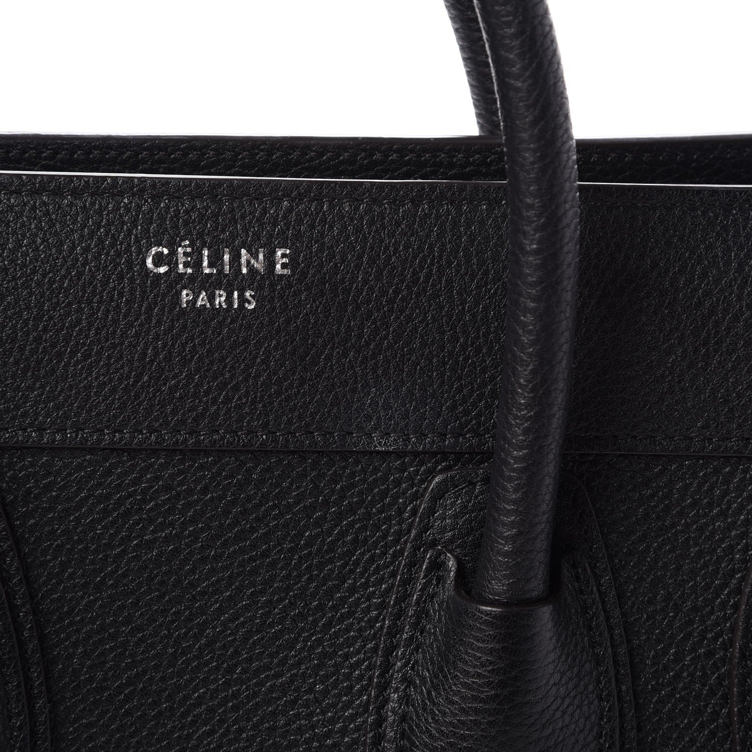 Celine Drummed Calfskin Micro Luggage Black 6 of 8