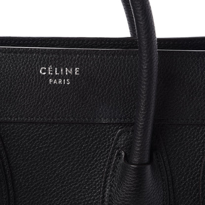 Celine Drummed Calfskin Micro Luggage Black 6 of 8
