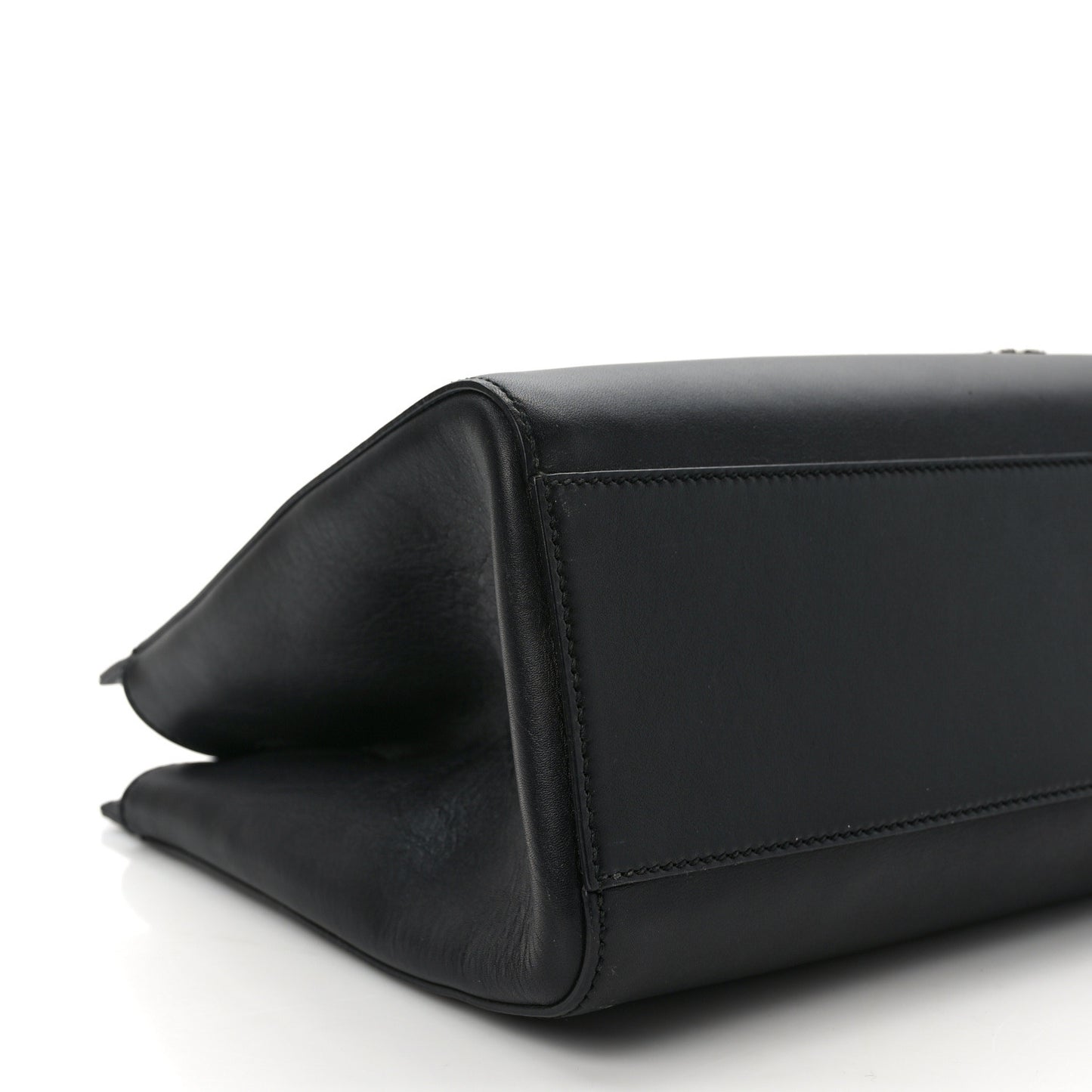 Nappa Bamboo Embroidered Medium Nymphaea Top Handle Bag Black