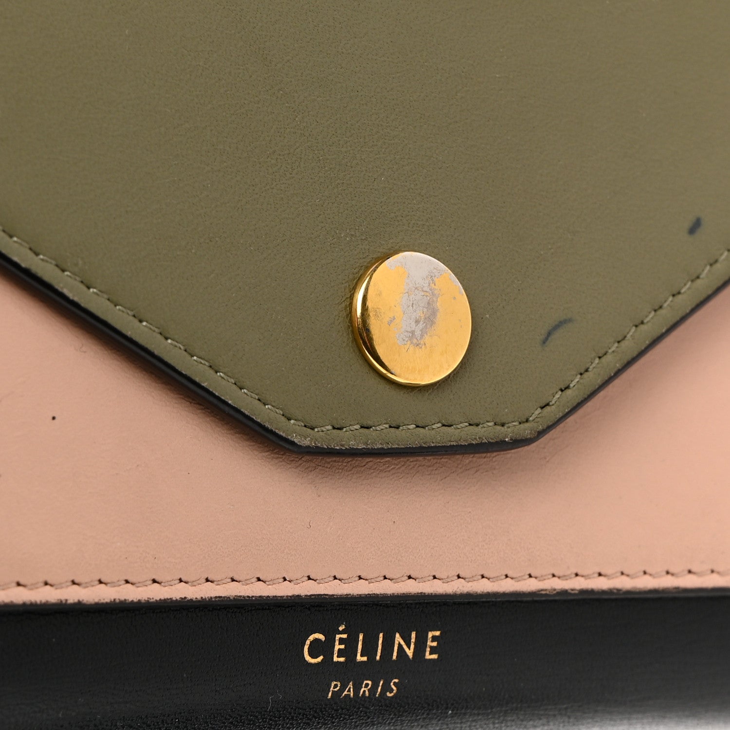 Celine Smooth Calfskin Pocket Tri-Fold Multifunction Envelope Flap Wallet Black Multicolor 8 of 9