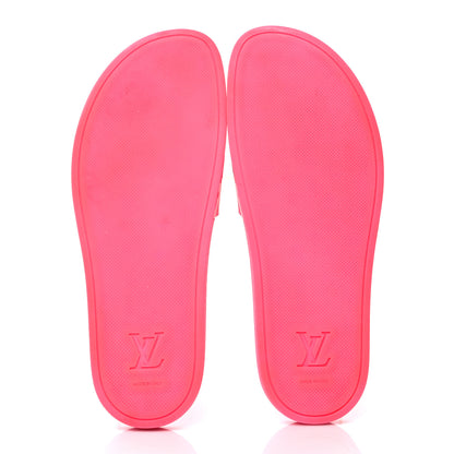 Louis Vuitton Rubber Embossed Monogram Mens Waterfront Mules 8 Pink 5 of 8