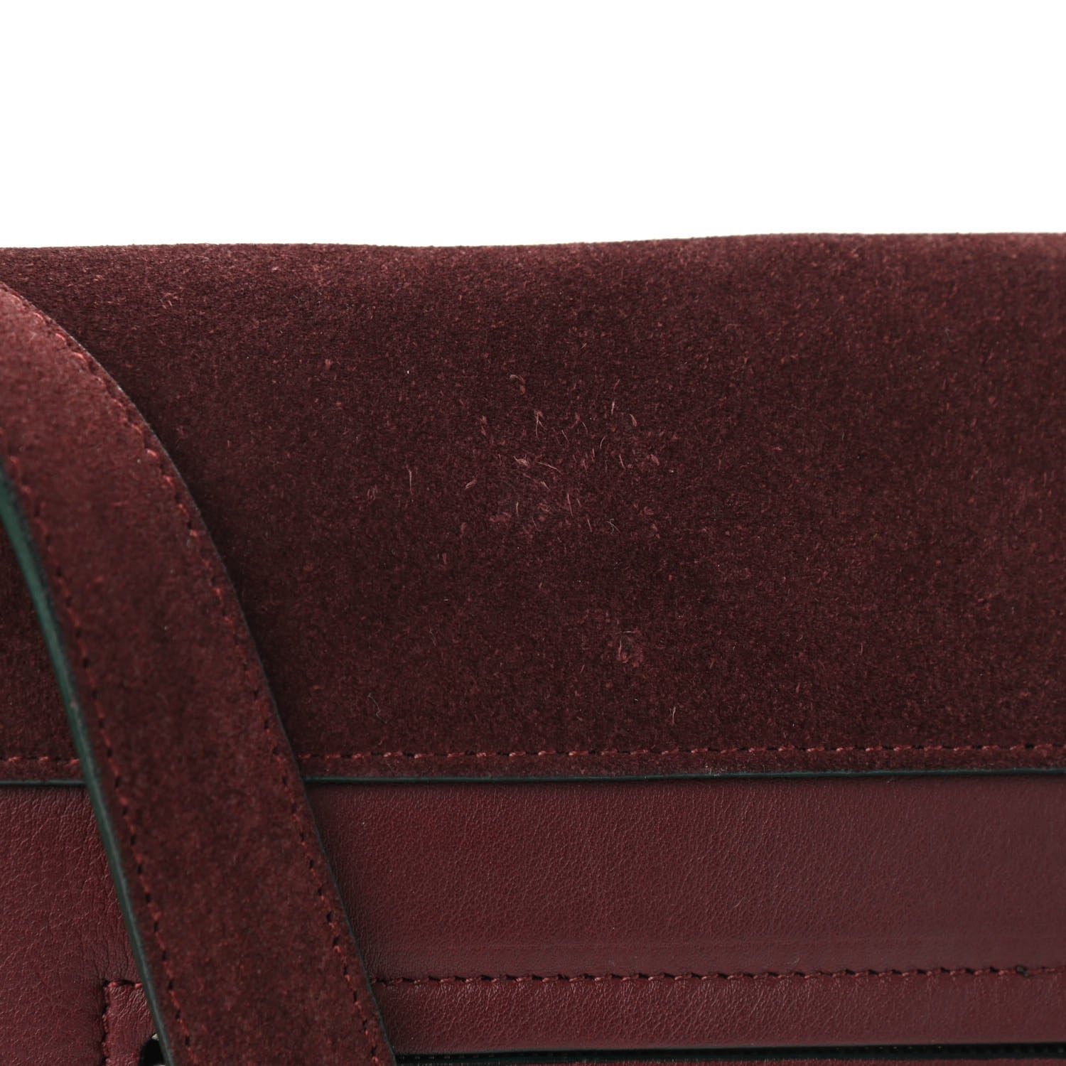 Celine Suede Calfskin Pony Hair Medium Tri-Color Diamond Shoulder Bag Blood 11 of 14