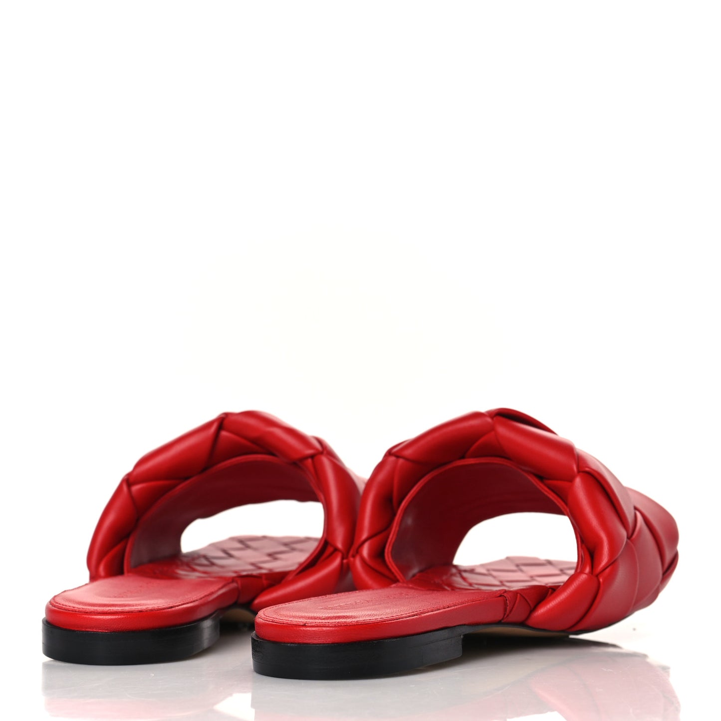 Nappa Maxi Intrecciato Lido Flat Sandals 37.5 Bright Red