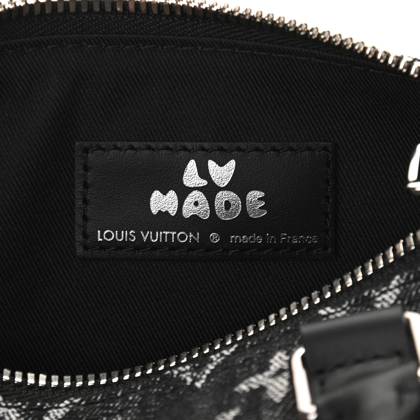 X NIGO Taurillon Monogram Denim Drip Keepall XS Black