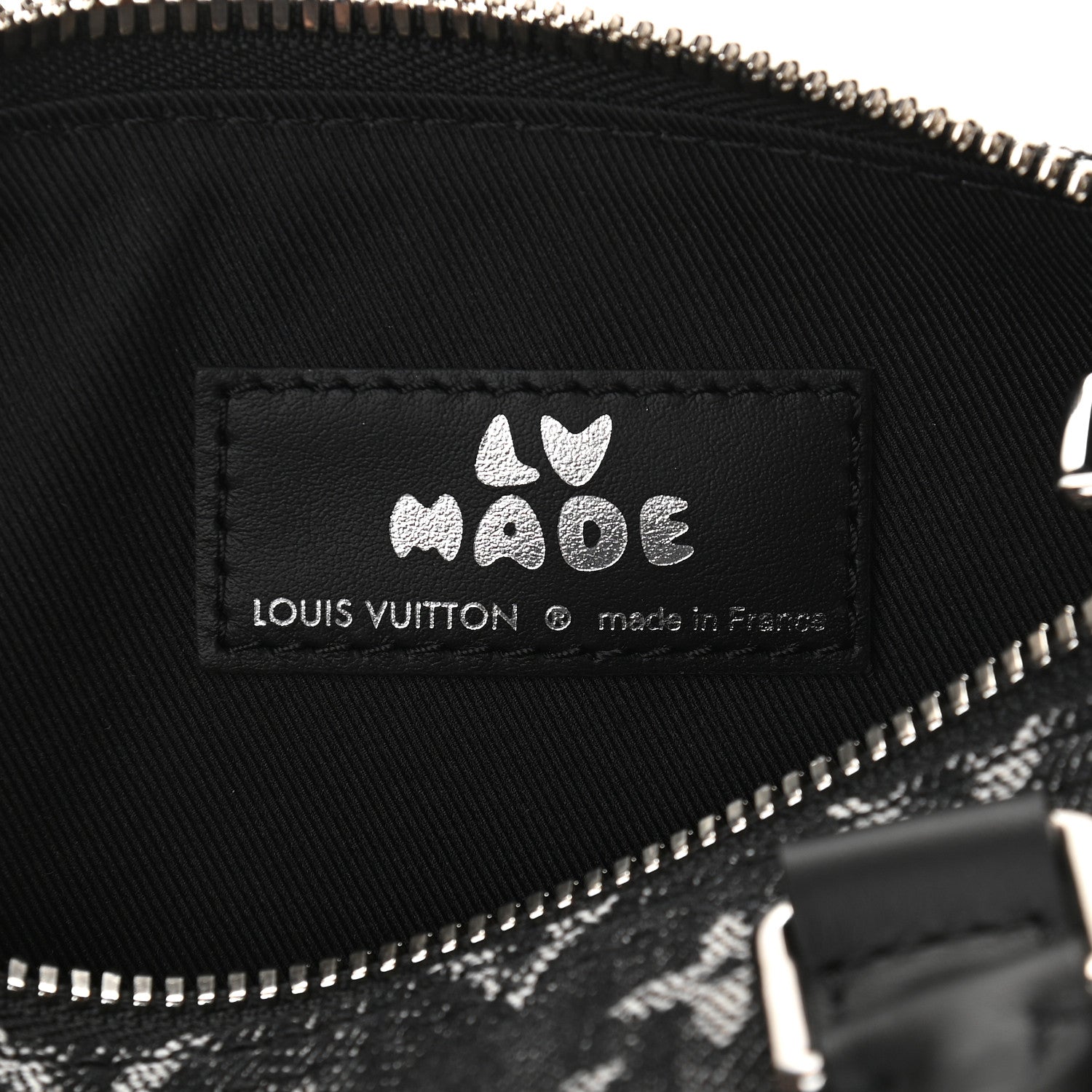 Louis Vuitton X NIGO Taurillon Monogram Denim Drip Keepall XS Black 6 of 8