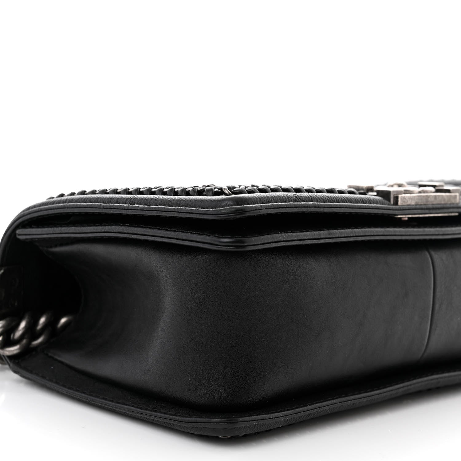 Chanel Goatskin Quilted Medium Top Handle Boy Flap Black 9 of 11
