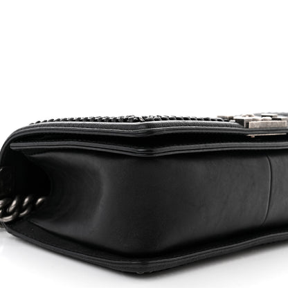 Chanel Goatskin Quilted Medium Top Handle Boy Flap Black 9 of 11
