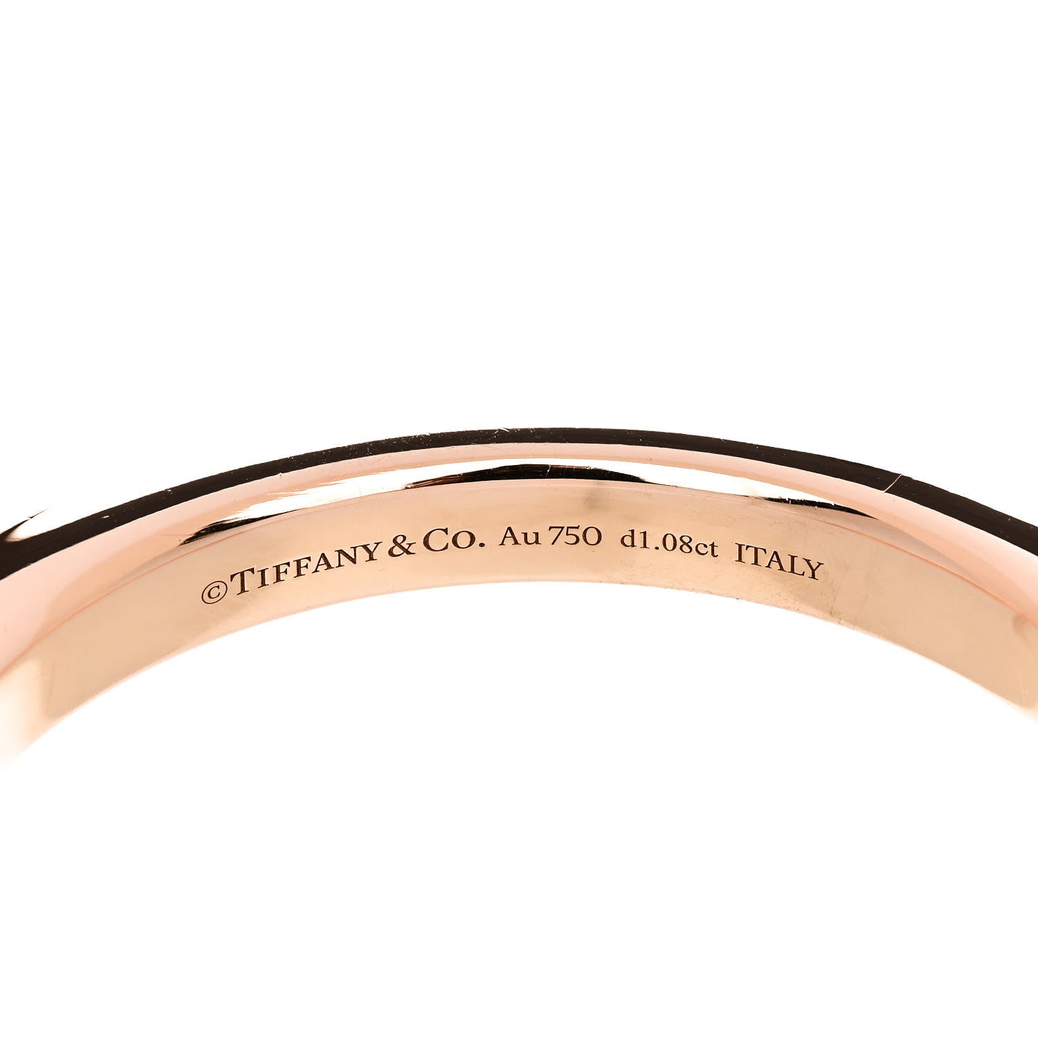 Tiffany 18K Rose White Gold Diamond Tiffany Lock Half Pave Bangle Bracelet 3 of 4