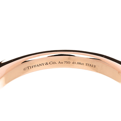 Tiffany 18K Rose White Gold Diamond Tiffany Lock Half Pave Bangle Bracelet 3 of 4