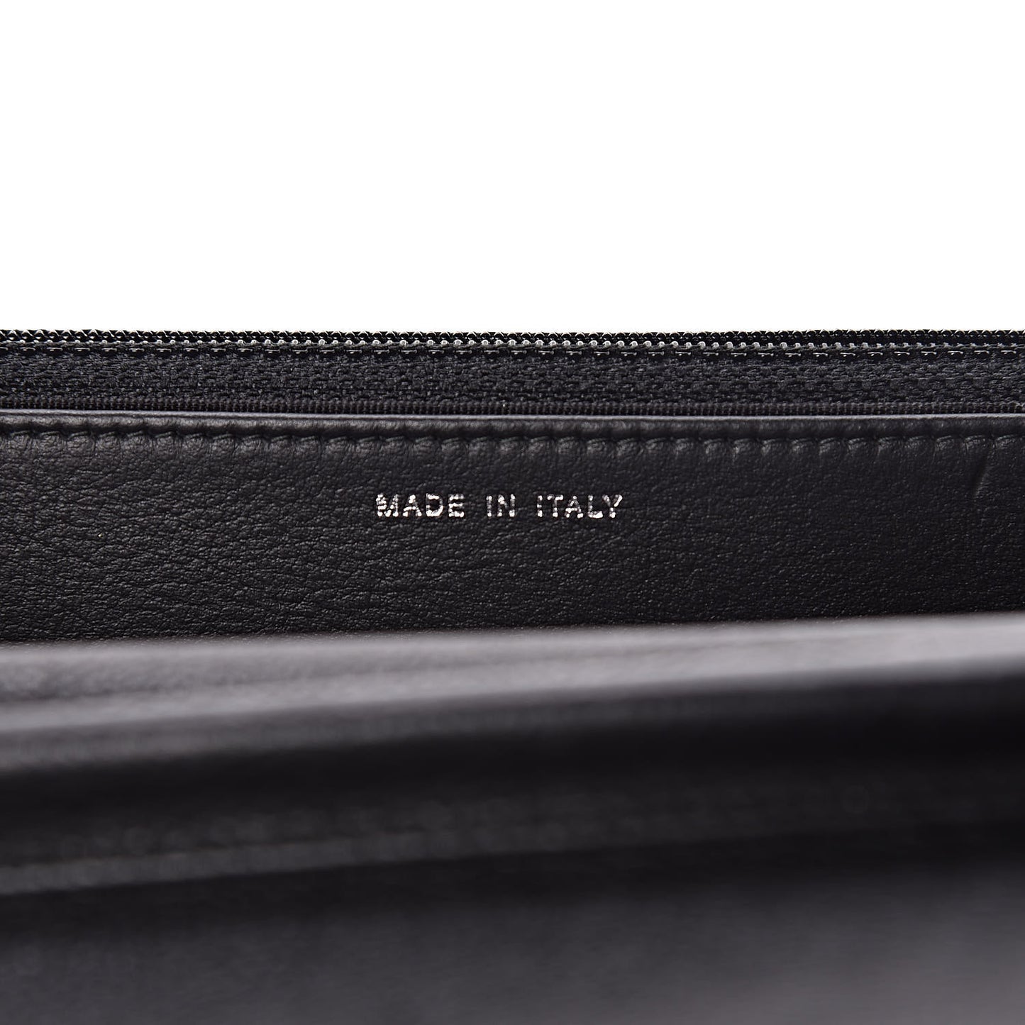 Crumpled Calfskin Quilted Wallet On Chain WOC So Black