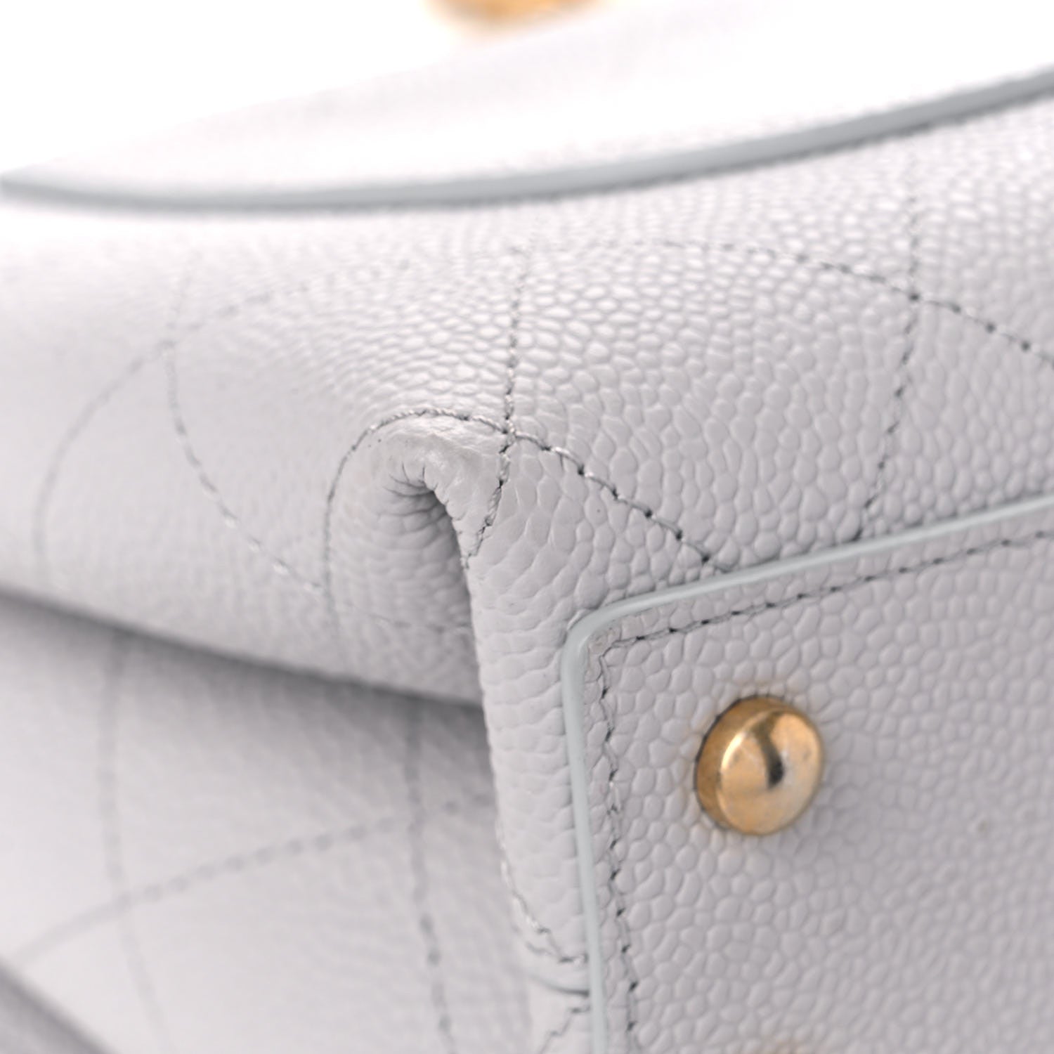Chanel Grained Calfskin Small Stitched Flap Grey 10 of 12