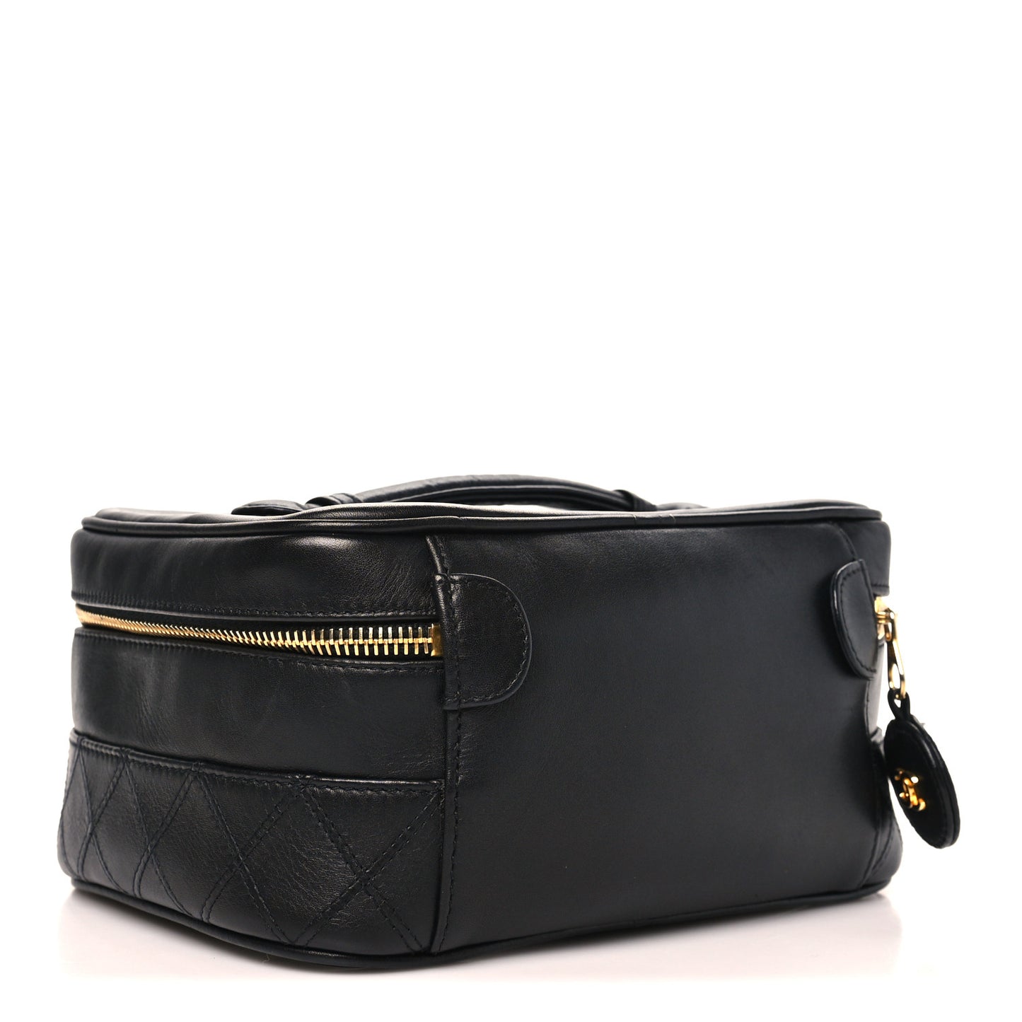 Lambskin Vanity Cosmetic Case Black