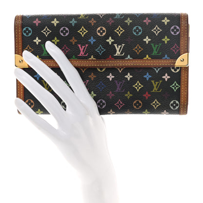 Louis Vuitton Monogram Multicolor Porte Tresor International Wallet Black 2 of 14