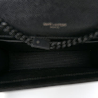 Saint Laurent Grain De Poudre Small Monogram Monochrome Kate Satchel Black 5 of 10