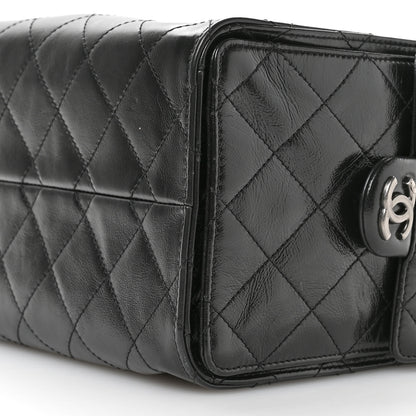 Chanel Shiny Crumpled Calfskin Quilted Small Chanel 25 Handbag Black 10 of 12