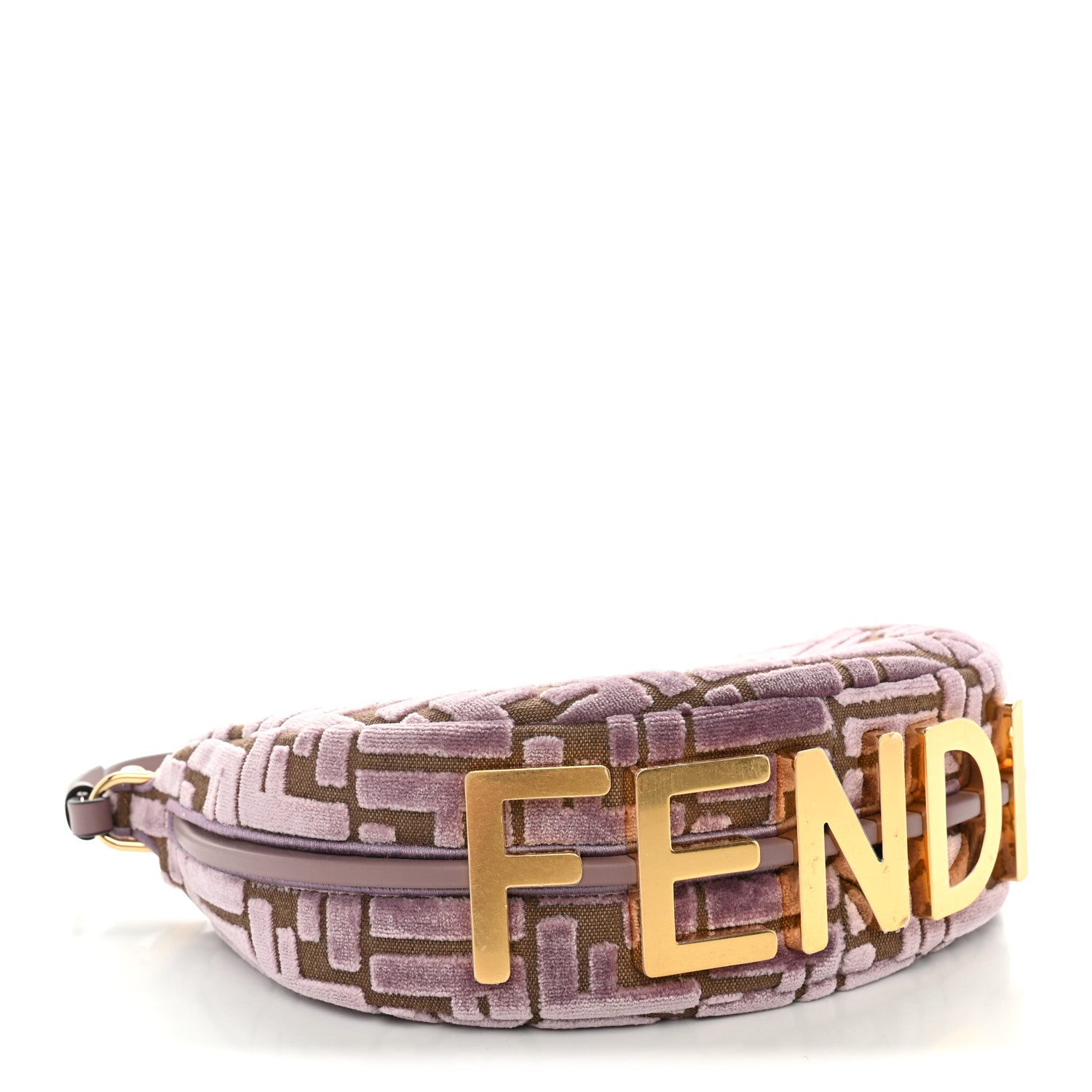 Fendi Velluto Jacquard F is Fendi Vitello Grace Mini Fendigraphy Hobo Bag Dusty Mauve 4 of 10